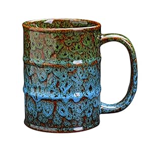 Coffee Mug-Beer Mugs,20 Oz Coffee Cups Ceramic Tea Cup Large Coffee Mug for Office and Home – Dishwasher and Microwave Safe Novelty Coffee Mugs (1, Green and Blue)