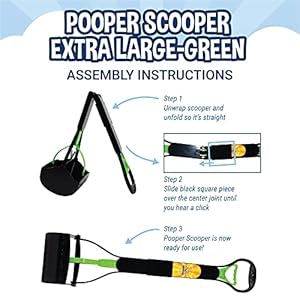 Bodhi Dog Extra Large Foldable Pooper Scooper | 32” Long Handle Portable Pooper Scooper | for Small and Large Dogs | Made with Premium Durable Materials – Green
