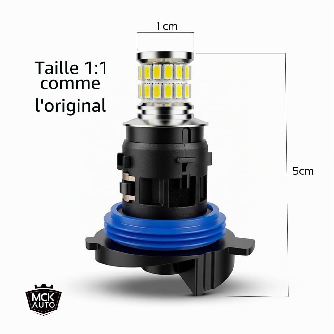 Feu de circulation diurne HP24W LED CANbus - blanc - très brillant et sans erreurs PSA - pour une meilleure conduite