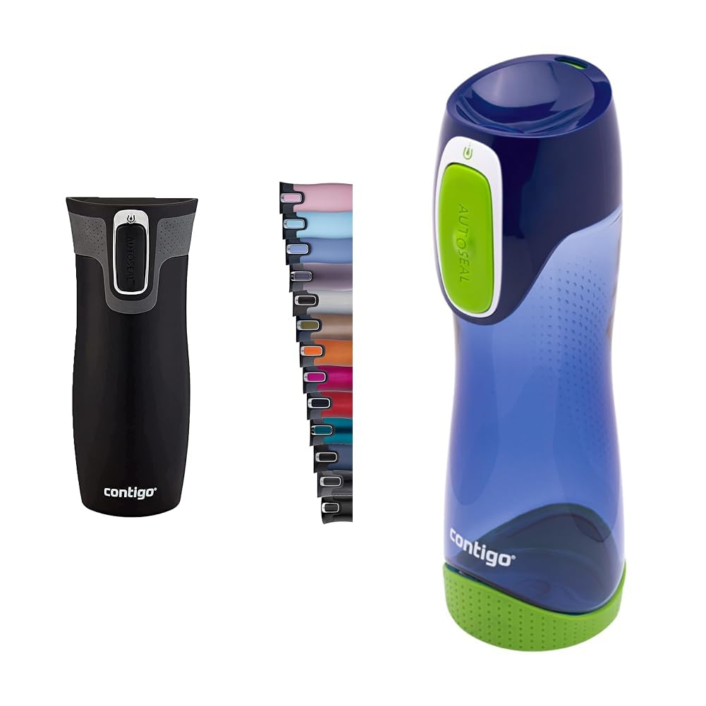 Contigo Thermobecher West Loop Autoseal, Edelstahl Isolierbecher & Trinkflasche Swish Autoseal, große BPA-freie Kunststoff Wasserflasche für Kinder