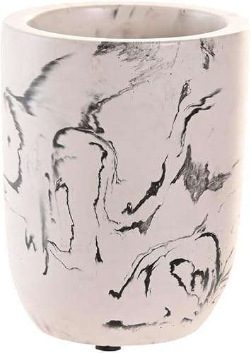 DKD Home Decor Vaso de la Marca, Color Blanco y Negro, de Cemento (7 x 7 x 9,5 c