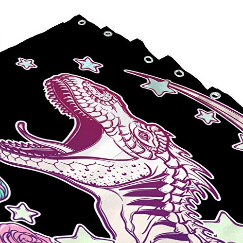 Rideau de douche 60x72 inch polyester imperméable dinosaure lune - 4