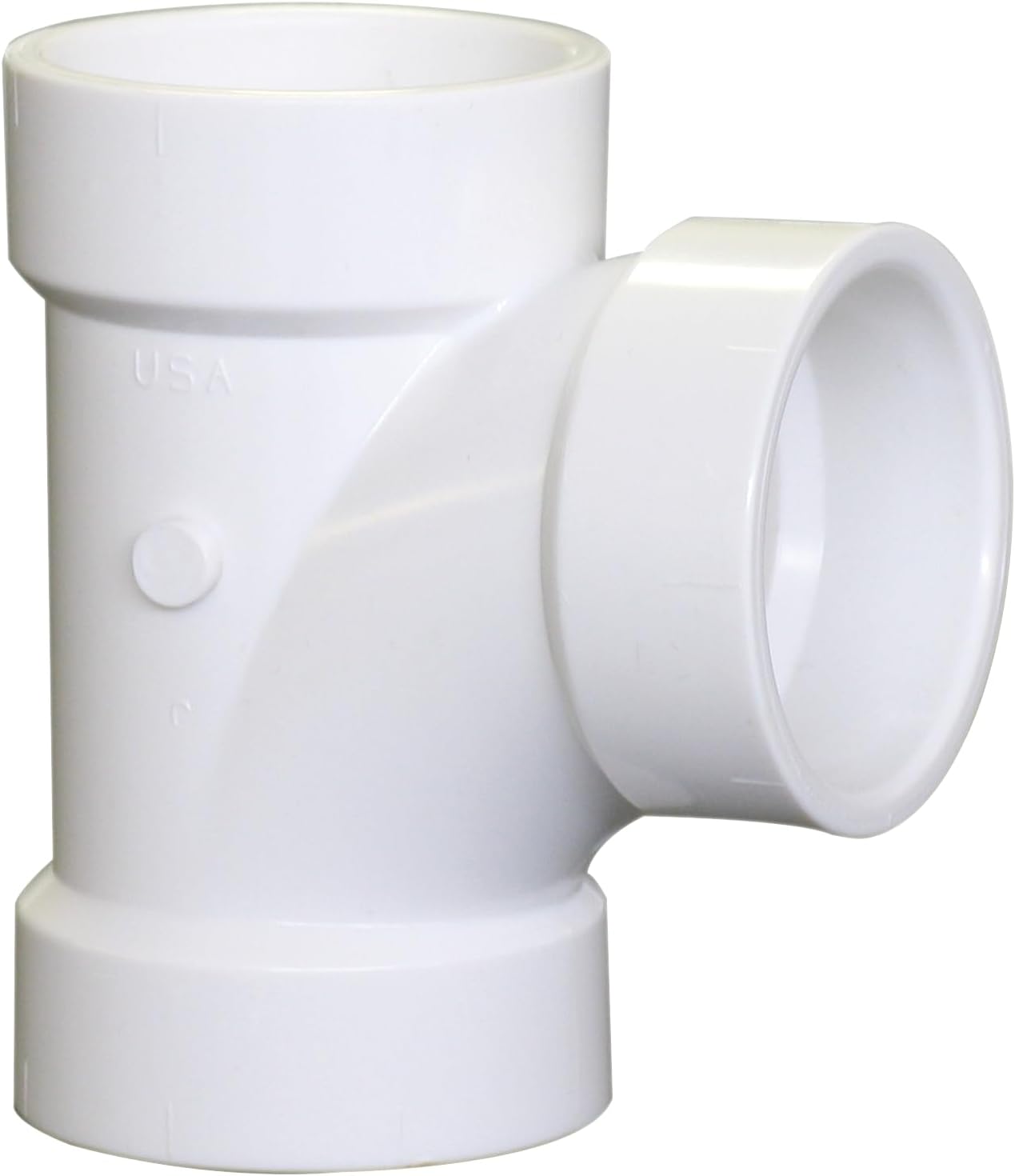 NIBCO - K09825CA C4811 2 HXHXH SANITARY TEE PVC, White, 2 Inch (C48112)