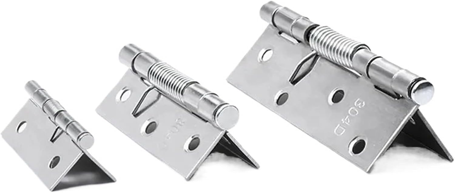 Door Hinges 16pcs Self Closing Spring Door Hinge Stainless Steel Hinge for Window Cabinets Jewelry Boxes Automatic Rebound Hardware for Standard Flat or Bedroom(2in(50mm))