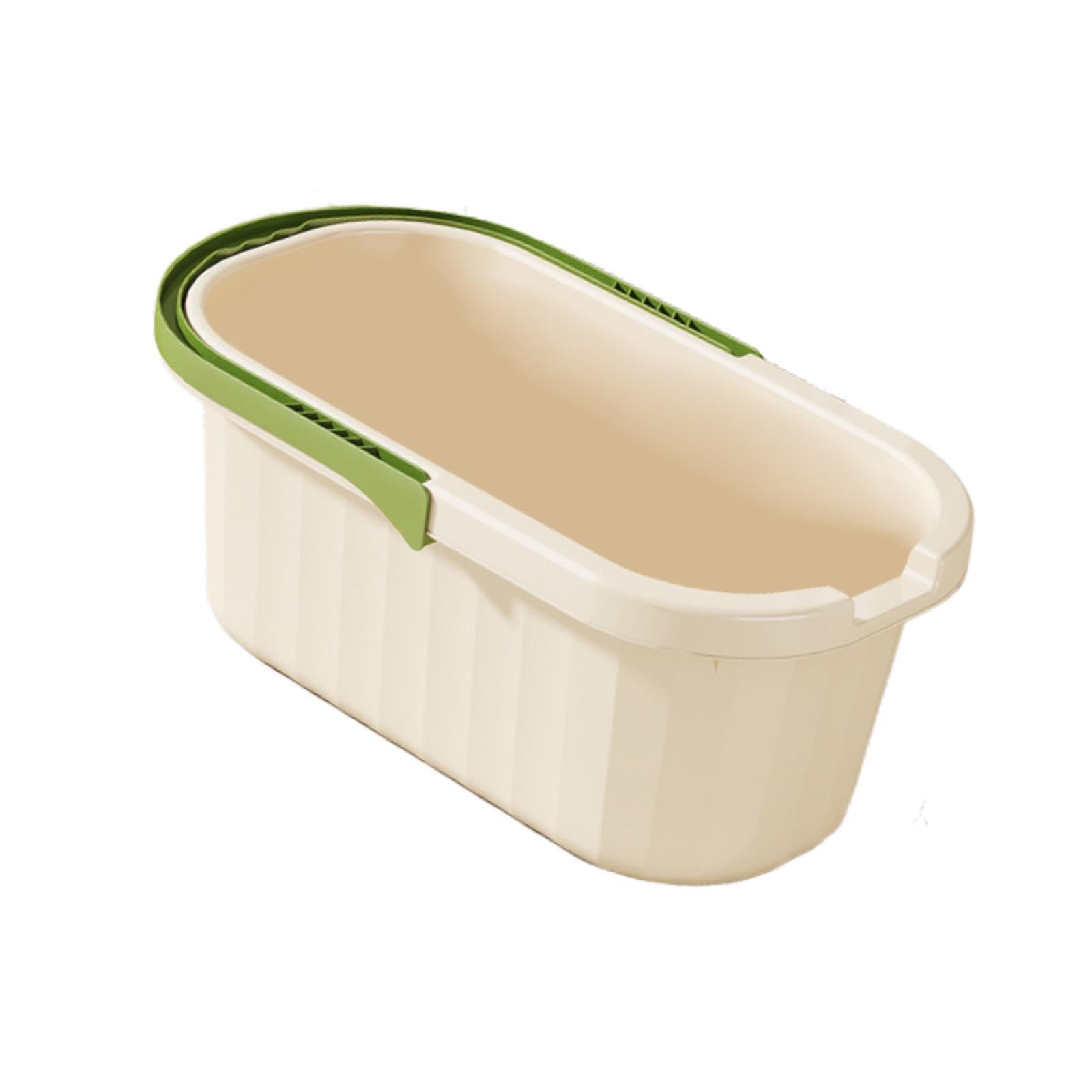 Cubo de Grande Y Rectangular con Asa Plegable, Multifuncional, Fabricado en PP Reforzado con Protector, Adecuado para L, Verde Pequeño, Individual