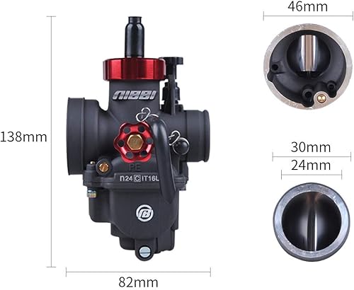 Miniatura 2 de NIBBI Carburador de motocicleta 100CC  250CC Carburador de 0.945 in, 1.024 in 1.102 in con chorros de carburador compatible con YAMAHA KAWASAKI