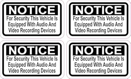 Image of StickerTalk Notice Audio and Video Recording Vinyl Stickers, 2.5 inches by 1.5 inches