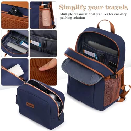 Image of Carry on Luggage 22x14x9 Airline Approved, Suitcases with Wheels Hardshell, Lightweight Hardside Luggage Set with TSA Lock, 20Inch Blue Carry on Suitcase