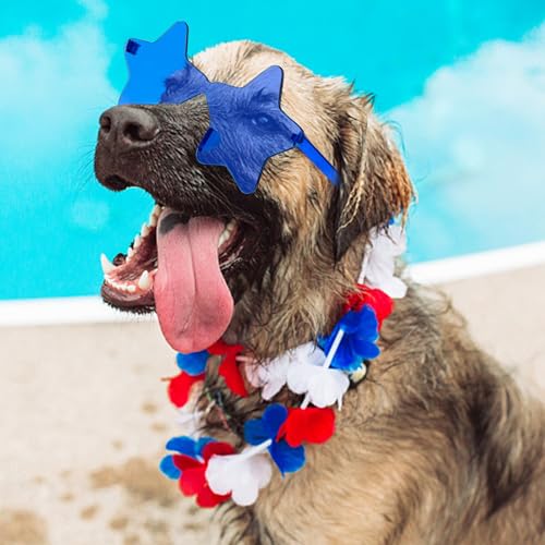 12PCS Star Sunglasses Rimless Glasses Transparent Eyewear Party Favors 4th of July Outfit Patriotic4