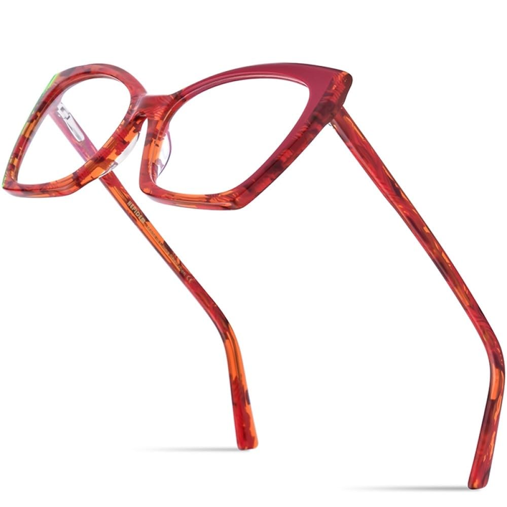 MUTYNE Mehrfarbige Acetat-Brillengestelle für Damen, trendige Cat-Eye-Brillen, Brillen