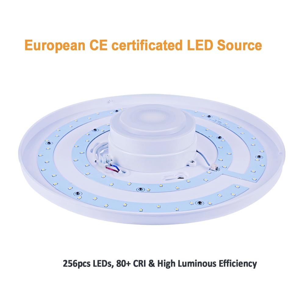 36W Ø50cm LED Plafonnier avec Bluetooth et Télécommande | APP Contrôle, Musique, 3000K-6500K Éclairage, RGB, Dimmable, pour Chambre, Chambre d'Enfants, Salon (Certification CE)