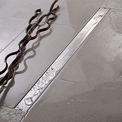 SDIAK Floor drain 600Mm Long Strip Floor Drain 304 Stainless Steel Odor-Resistant With Tile Insert Grate Invisible Shower Drain Brushed