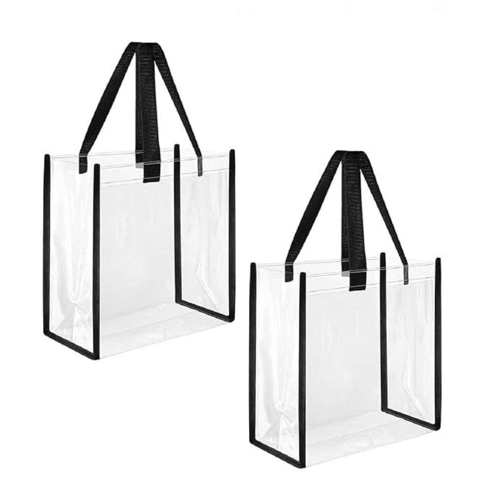 Transparent Clothes Storage Bag (Pack of 2) Heavy-Duty Clear Toiletry Bags, Large Storage Makeup Bags Waterproof Transparent See Through Clear Tote Bag for Work, Sports Games, Concerts, Beach-image-23