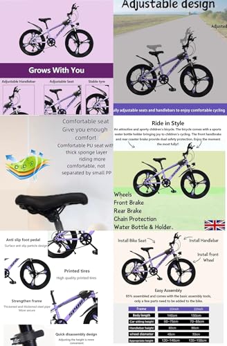 7 Speed 22 Inch Kids Bike, Purple Girls Mountain Bike, 22" Road Bike, Sport Bicycle, Girls Cycle, Suspension, 7 Gears, Magnesium Wheels, Dual Disc Break, Headlight, Tool Kit, 6 to 12 Year Old - Image 4