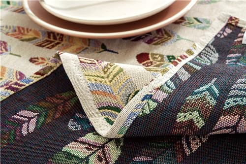 Nappe rectangulaire 140x200 KnSam en jacquard plume multicolore avec tissu polyester lavable - 7
