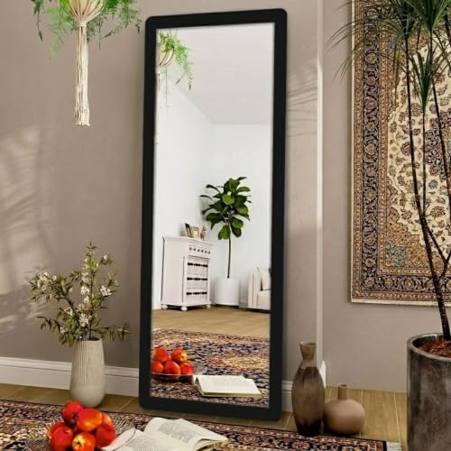Image of Creative Arts n Frames 45X150 CM Full Length Dressing Chevel Long Strong Framed HD Mirror for Bedroom Living Room Home Office (Classic Black 18x60 inch Full Length Framed Rectangle HD Mirror)
