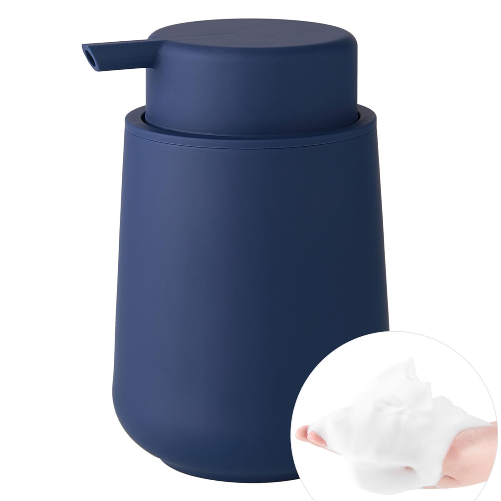 YAUKPH Matte Blue Foaming Hand Soap Dispenser Plastic 11 oz - Modern Minimalist Style for Bathroom & Kitchen Countertop Refillable โ image 1