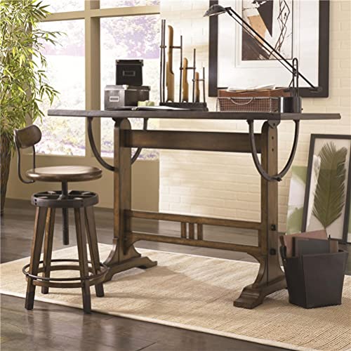 Vintage Solid Pine Wood Drafting Table, With Stool Adjustable Angle Drafting Table Drawing Desk With Large Surface, Sketching Painting Artwork Station (Size : 135X85X96Cm) #TOP1