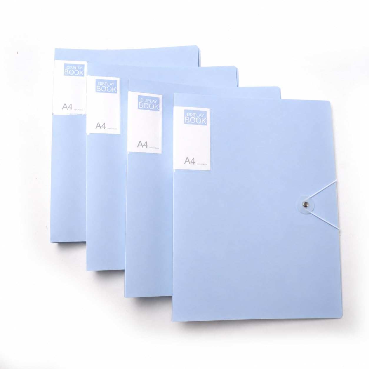 4 Pack A4 Display Book, 60 Pocket Folder, Colourful (Blue)