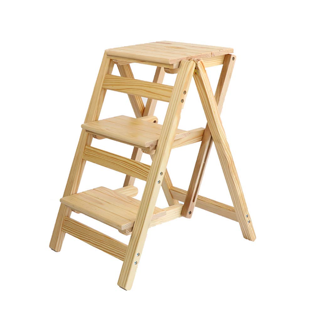 Escalera de tijera de madera maciza DASHADAO con acabados para interior