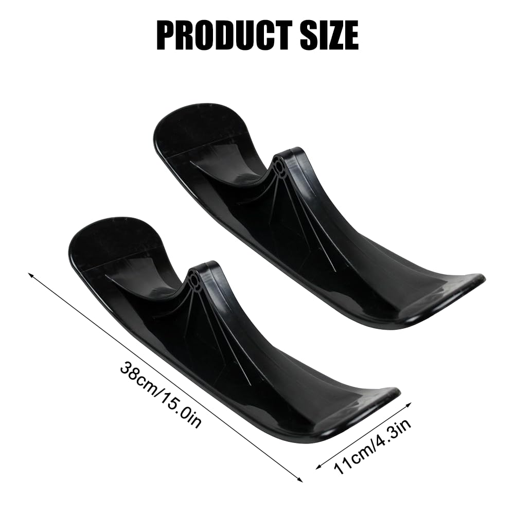 Kit de Trottinette de Ski et de Luge Neige, 1 Paire Kit de Conversion à Ski, Accessoires de Traîneau et Pièces de Rechange pour Planche à Ski d’Enfant, Luge d’Hiver en Plastique Noir