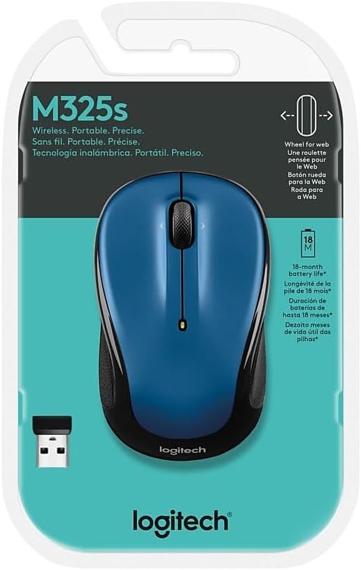 Logitech 910002650 M325s Wireless Mouse, Right/Left, Blue
