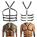 HYIJCSUC Men's Chest Harness Adjustable Chest Belt, Mens Crop Top Chest Muscle Harness, Sexy Black PU Leather Sissy Lingerie Adjustable Harness Men Belts Bondage Body