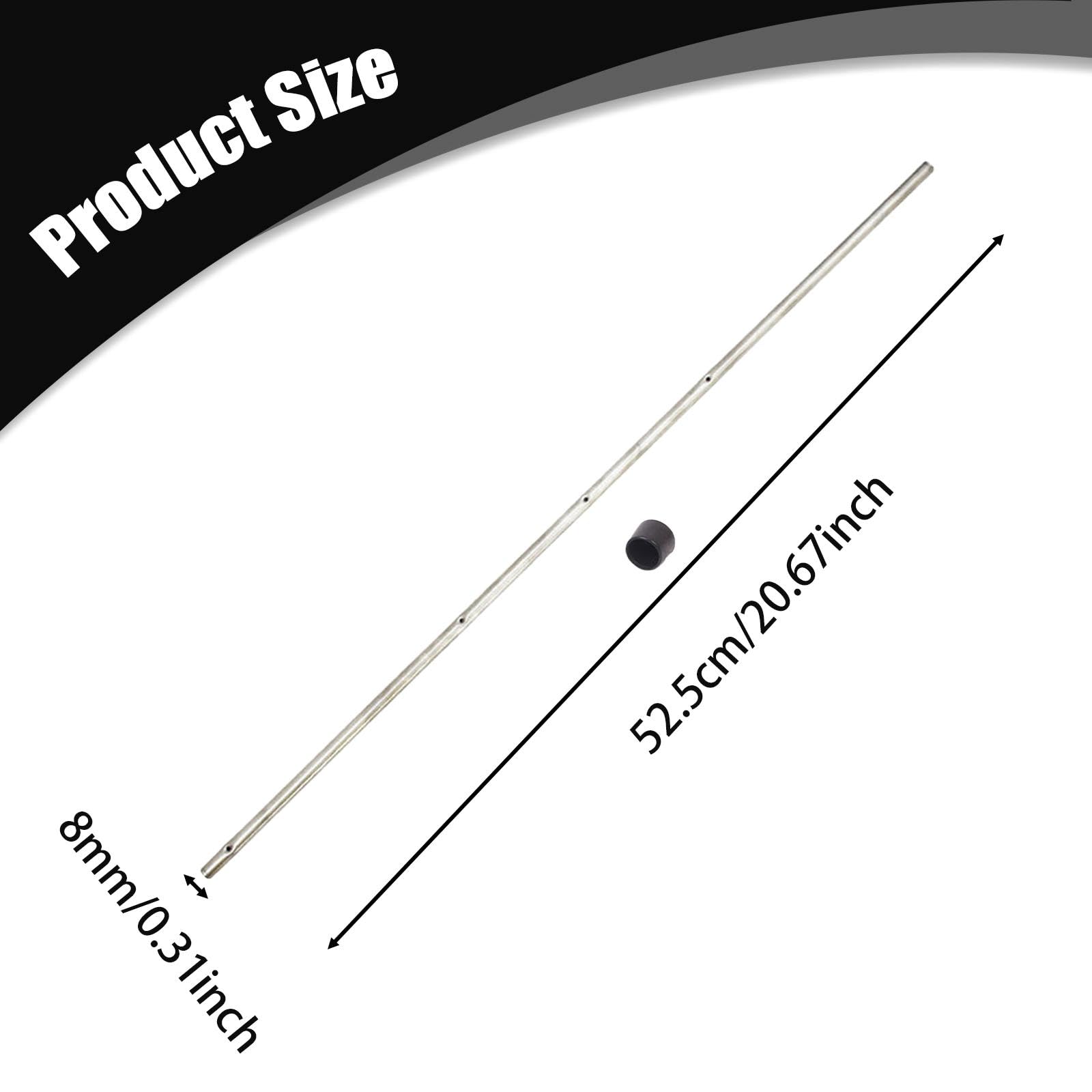 KESOTO Varilla de Mesa de futbolín, Poste de futbolín para Mesa de Escritorio para Juegos de Familiares, Varilla de Acero de 8 mm x 52,5 cm