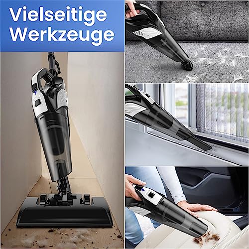 Hihhy Staubsauger, 600w 18Kpa Starke Saugleistung Staubsauger Beutellos, 4-in-1 Staubsauger mit Kable und Handstaubsauger Leicht, Stielstaubsauger für Tierhaare, Hartböden – Bild 5