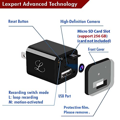 Lexpert Spy Camera Charger - Hidden Camera - Premium Pack - Hd 1080P - Best Mini Spy Camera - Usb Charger Camera - Secret Camera - Nanny Cam - Small Cameras For Spying - Surveillance Camera Full Hd #TOP4