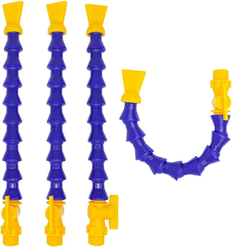 4Pcs Plastic Flexible Water Oil Coolant Pipe Hose, Flat