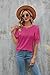 SimpleFun Hot Pink Tops for Women Going Out Puff Sleeve Shirts Stylish Summer Y2K Clothes (Hot Pink,L)