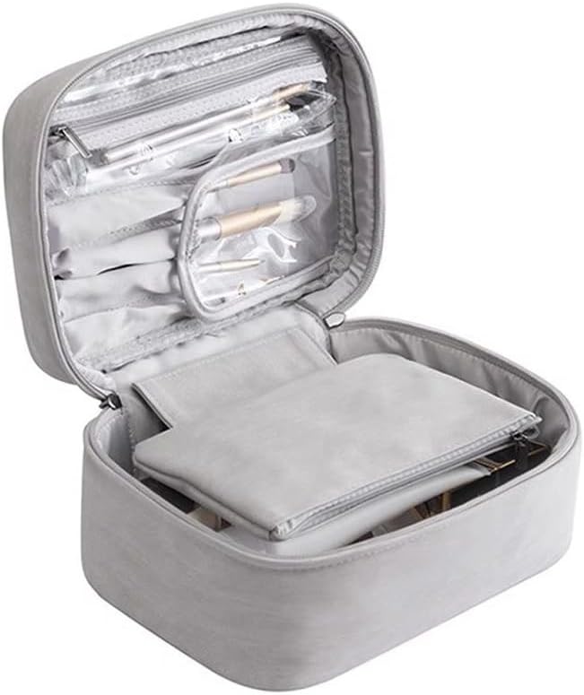 LPAOMKL 外観価値の高い女性用メイクアップバッグ、大容量のポータブルスキンケア製品収納バッグ、トラベルウォッシュバッグ LPAOMKL トラベルウォッシュバッグ  化粧品バッグ 大容量 シンプル 多機能収納バッグ トラベルストレージ(C) LPAOMKL トラベルウォッシュバッグ ... トラベルウォッシュバッグ 化粧品バッグ 大容量 シンプル 多機能収納バッグ トラベルストレージ(B)