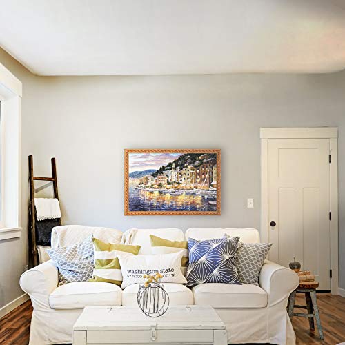 Portofino | Woven Tapestry Wall Art Hanging | Portofino Bay Italian Riviera | 100% Cotton Usa Size 52X35 #TOP1