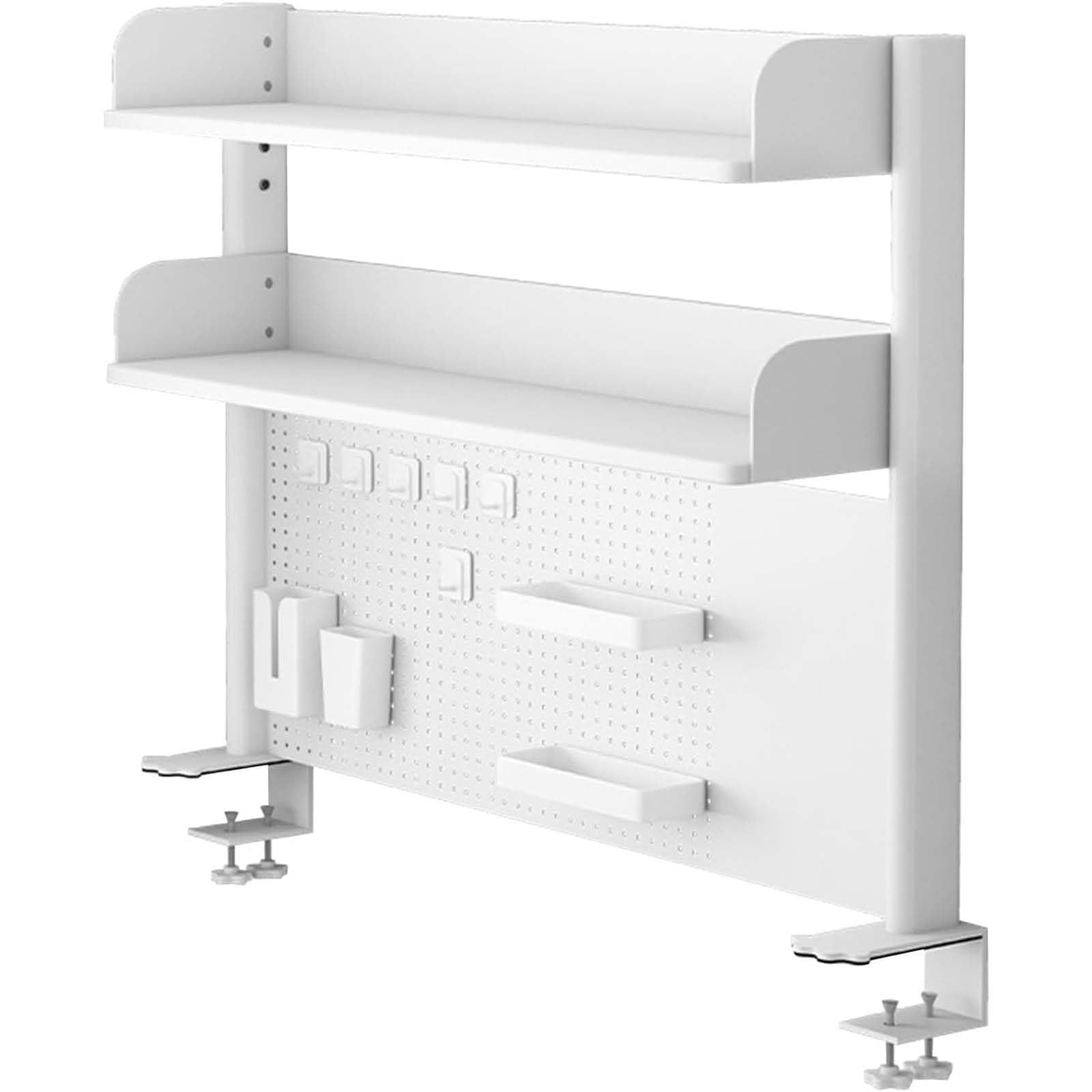 Mensola Organizer da scrivania con Morsetto, Pannello Forato per postazione di Lavoro per Computer - Pannello di Privacy per scrivania da Gaming, Accessori per mensole da scrivania