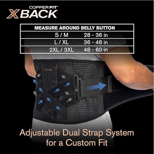 Copper Fit X-Back Brace for Lower Back Pain, Lumbar Support, Herniated Disc, Sciatica, Arthritis – Adjustable, Breathable Design - for Men and Women (2X/3X) - Thumbnail 3