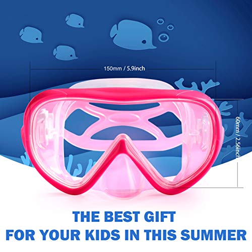 Image of Kids Snorkel Swim Mask, Child Diving Mask Anti-Fog Swim Goggles with Nose Cover for Snorkeling Diving Swimming
