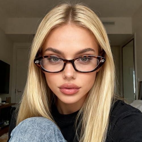 Image of boten Cat Eye Blue Light Blocking Glasses for Women Men Small Oval Eyeglasses Anti Glare Nerd Eyewear