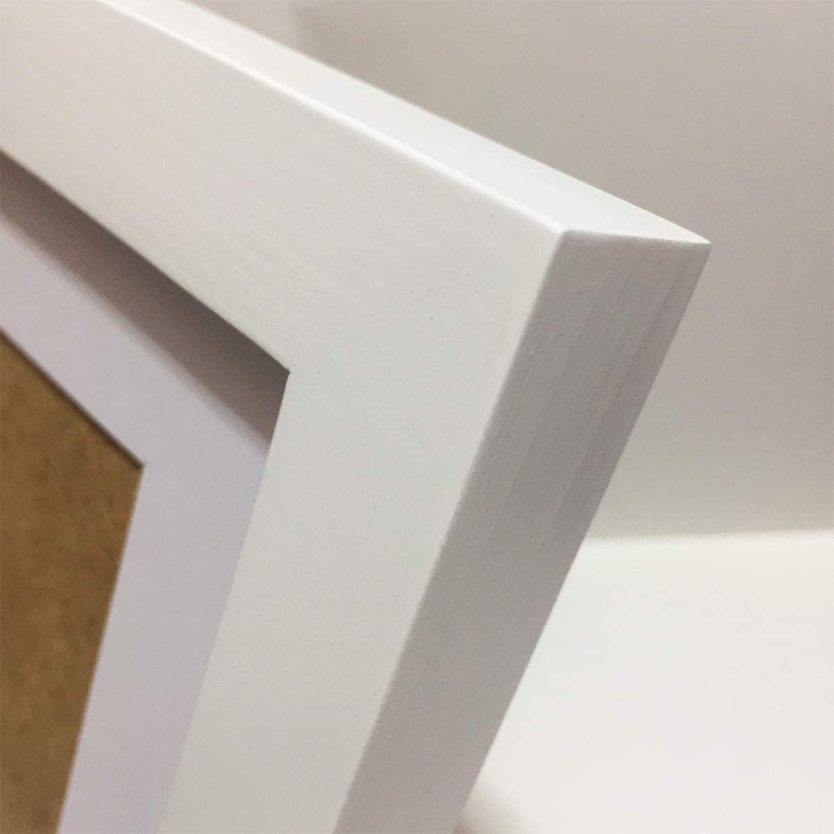 ZXT-parts 6x6 Picture Frames White Set of 4 Pack. 3.5x3.5 Picture Frame with Mat, Solid Wood, Plastic Panel (Not Glass). The Table and The Wall.