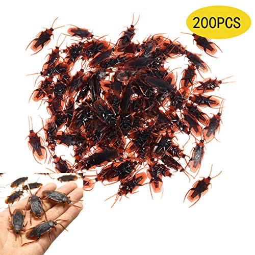 OJYUDD 200 PCS Fake Cockroach,Novelty Roaches Bugs,Cockroach Bugs Look Real,Prank Party Favorite Trick