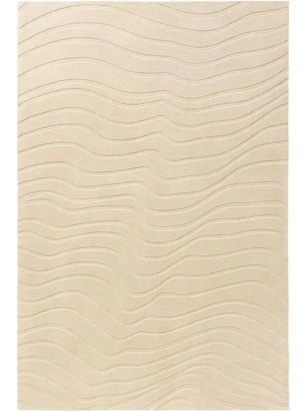Image of Hand Tufted Modern Design Exported Collection High Low Pattern Wool Carpet for Living Room, Bedroom & Hall (Beige X, 8 x 10 Feet)