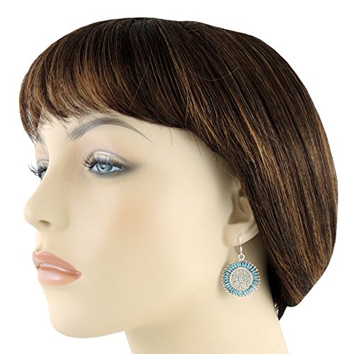 Floral Design Earrings 925 Sterling Silver with Genuine Gemstones & Gemstones3