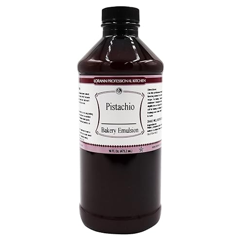 Lorann Oils Emulsión de pistacho para panadería: aroma genuino de pistacho, perfecto para aumentar las notas de nuez en productos horneados, sin
