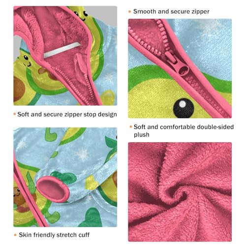 OTVEE Cartoon Avocado Fruits Kids Hoodie Jacket Fall Spring Full Zip Warm Outwear Coat3