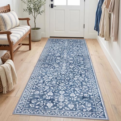 SILOLOOM Washable Vintage 3x7 Runner Rug Non Slip Runners for Hallway