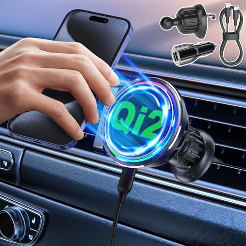 Magnetic Wireless Car Charger per iPhone Qi2 15W Ricarica Rapida per il Montaggio in da auto Caricatore Magnetico Compatibile con serie MagSafe