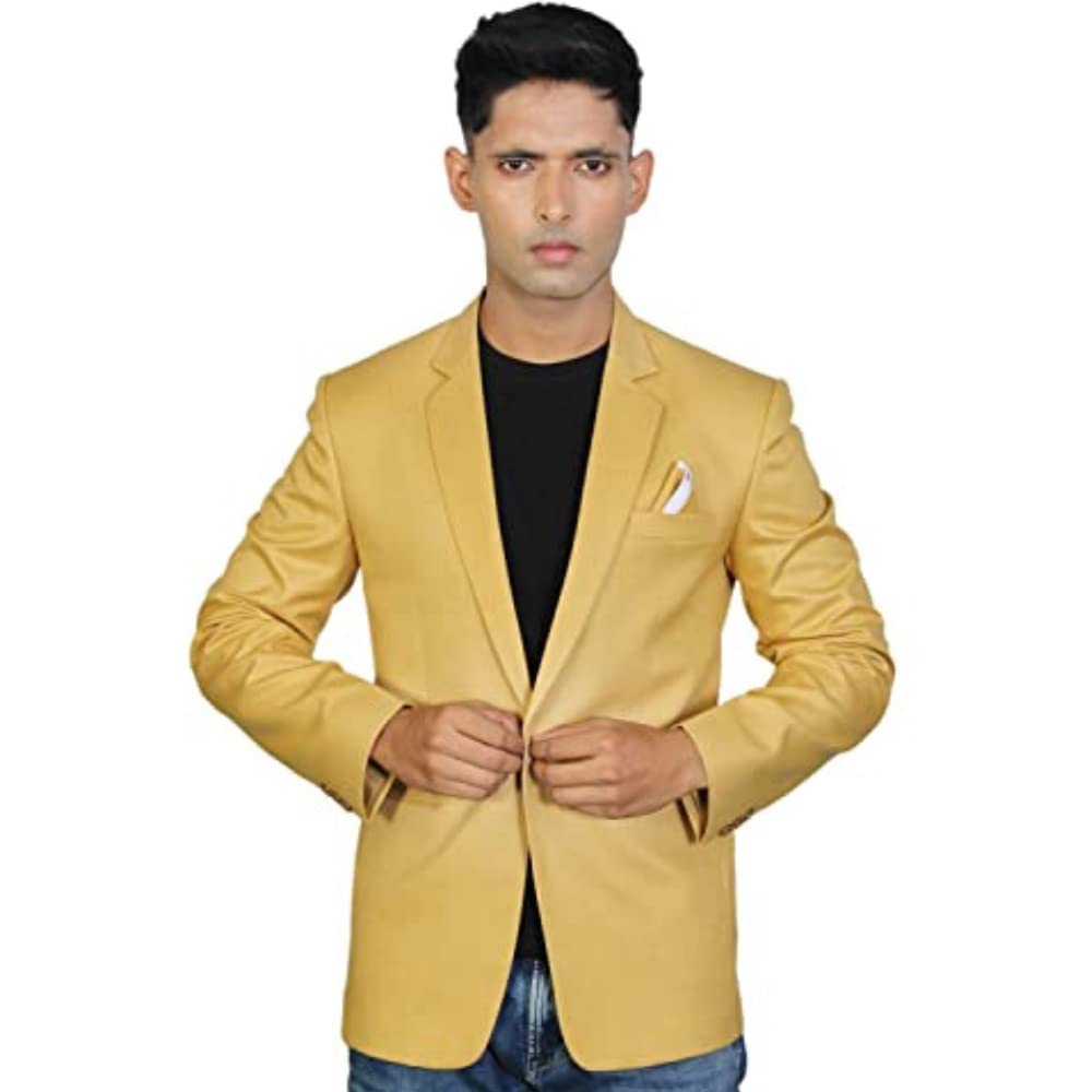 MINAAR CREATIONSMen's Casual Slim One Button Solid Blazer Suit Jacket (40)