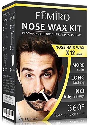 Nose Wax, FEMIRO Nose Hair Removal Wax kit Home Use Nose Hair Wax for Men Women 80 grams