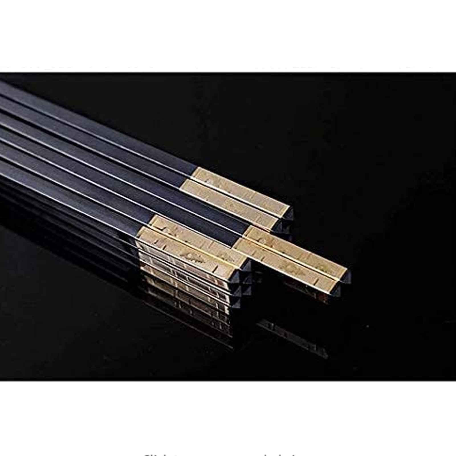 Palillos, palillos chinos reutilizables Palillos reutilizables, palillos de aleación de alto grado, palillos, sin deslizamiento, resistencia a alta temperatura, juego de oro de 10 pares, palitos de co