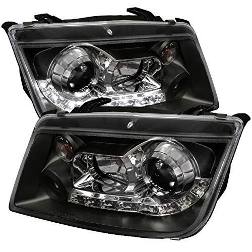 Carpartsinnovate For VW 99-05 Jetta Mk4 LED Projector Headlights Lamps Black Left+Right